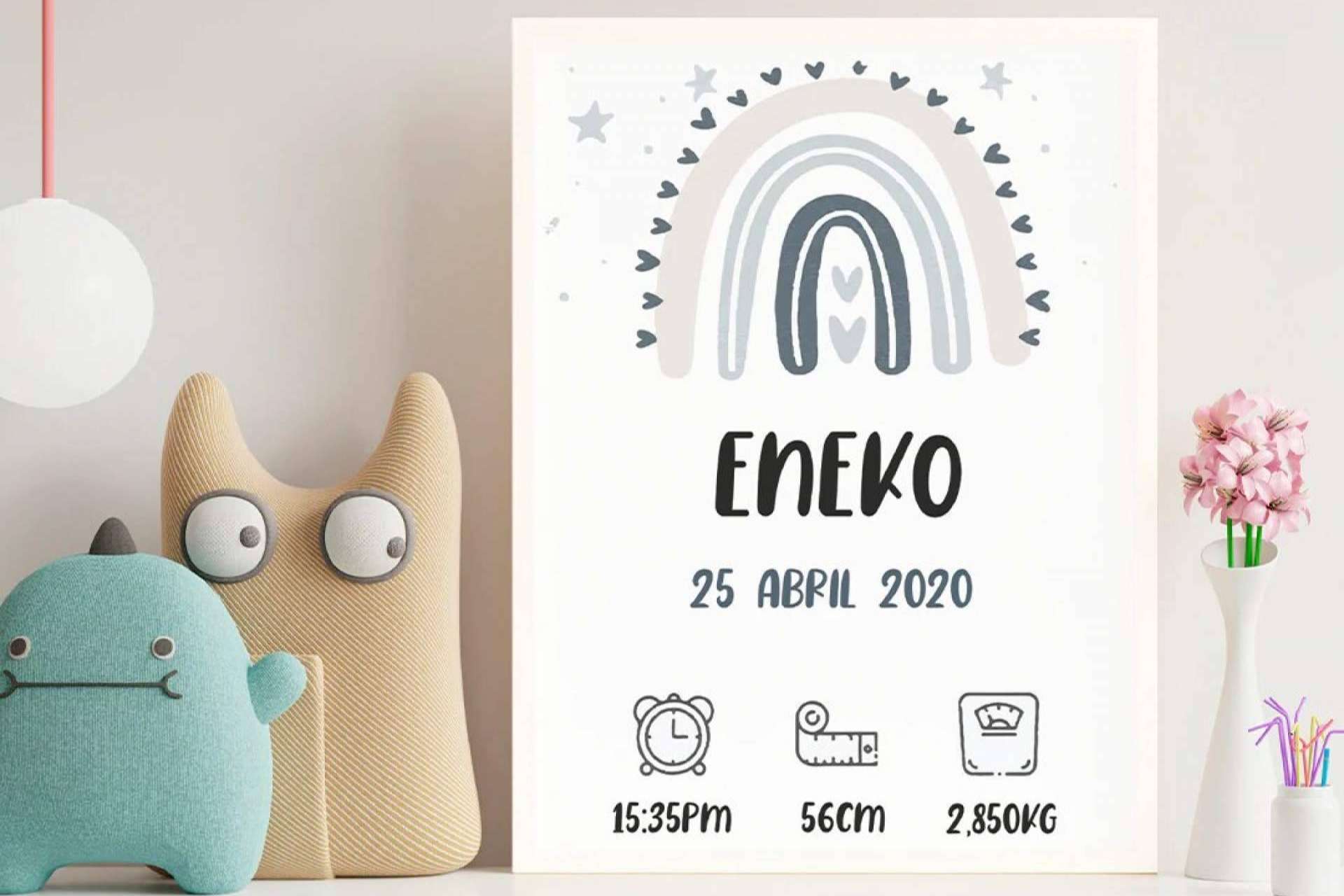 Lienzos personalizados para el nacimiento de un bebé, de la mano de Ve Alma