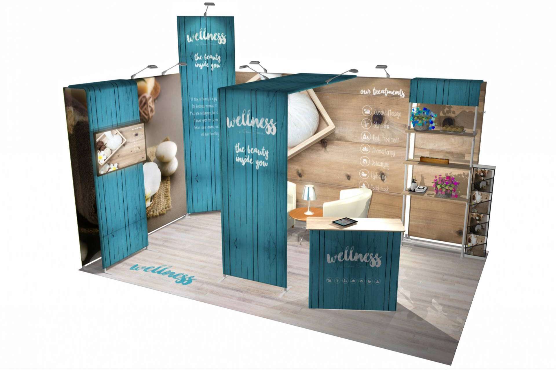 Displays personalizables para eventos en el exterior, por Olika Stands