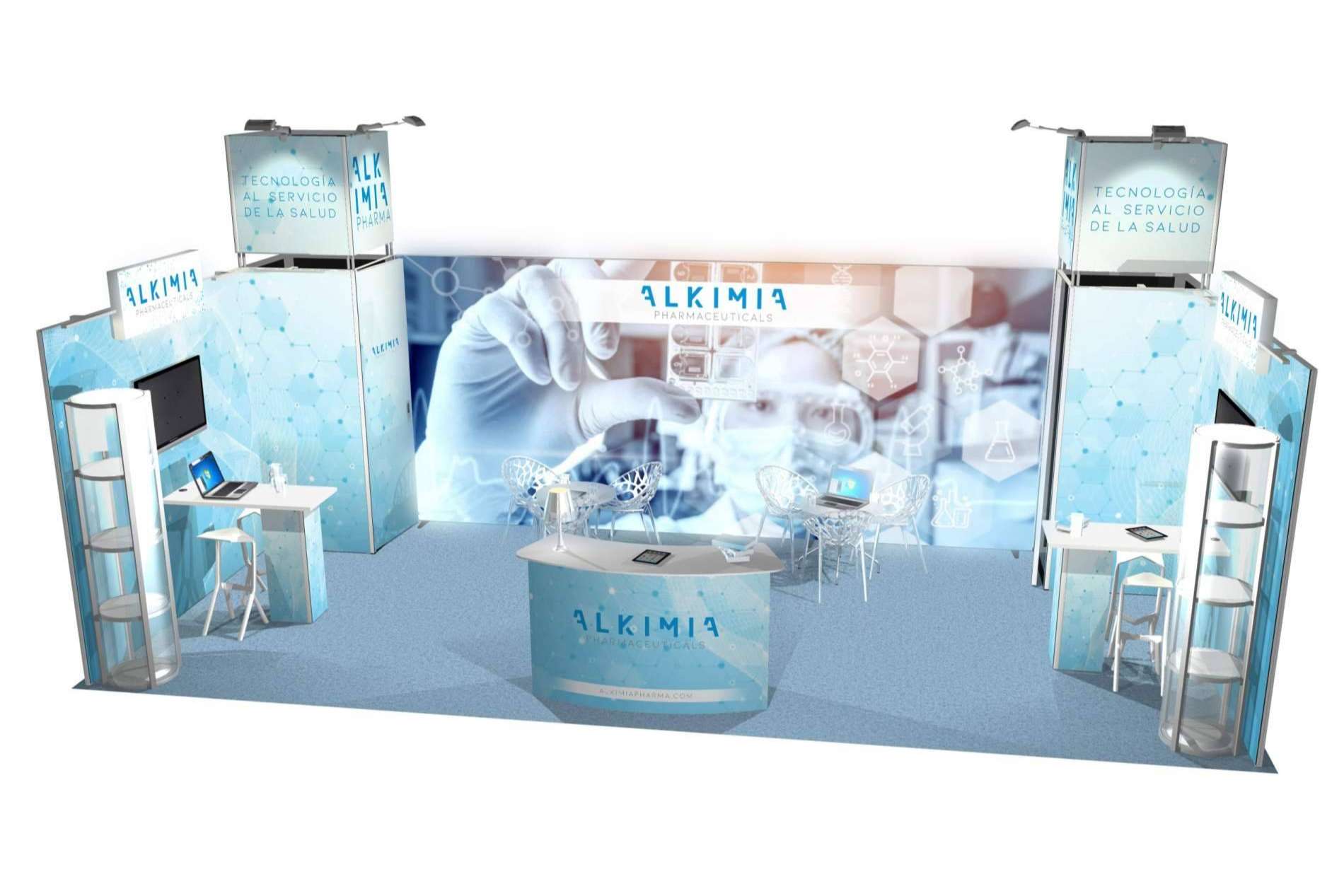 Olika fabrica stands y displays modulares y reutilizables